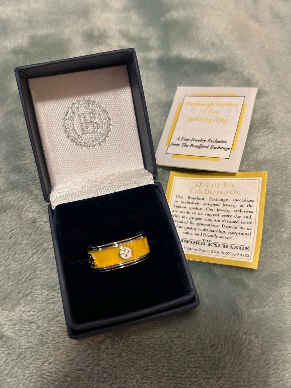 Pittsburgh Steelers Enamel Spinner Ring Jewelry Bradford Exchange